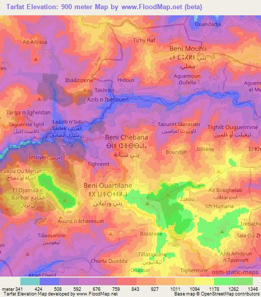 Tarfat,Algeria Elevation Map