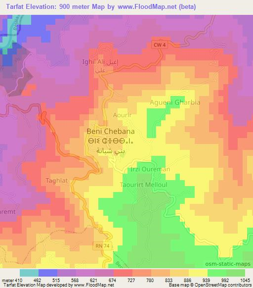 Tarfat,Algeria Elevation Map