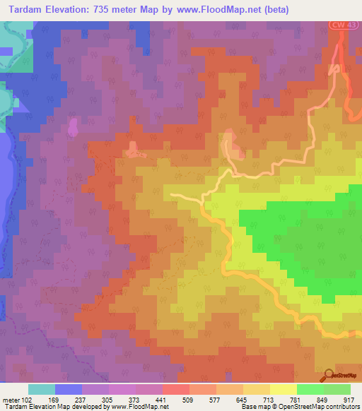 Tardam,Algeria Elevation Map