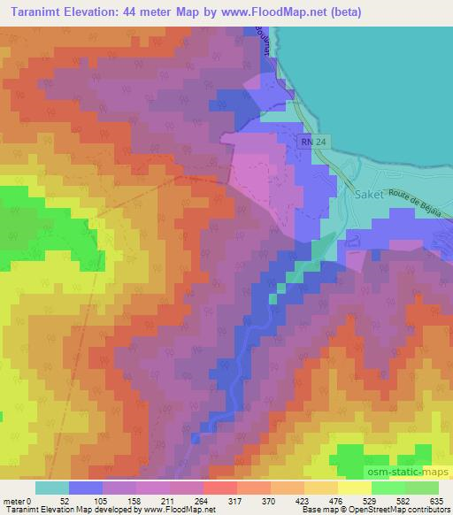 Taranimt,Algeria Elevation Map