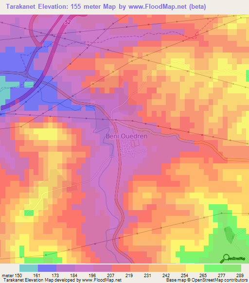 Tarakanet,Algeria Elevation Map