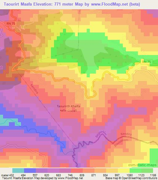 Taourirt Maafa,Algeria Elevation Map
