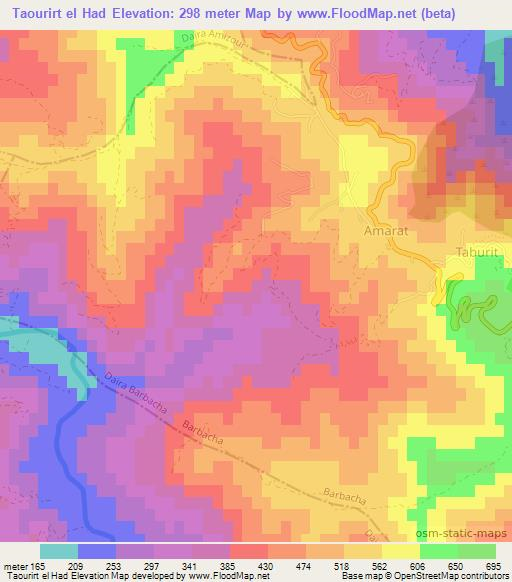 Taourirt el Had,Algeria Elevation Map