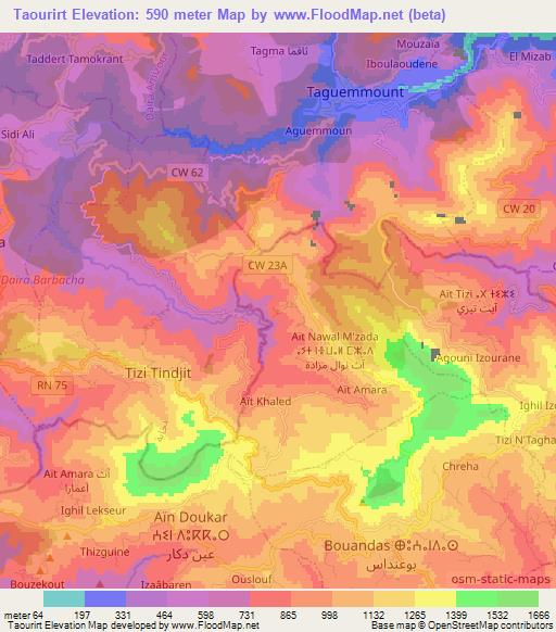Taourirt,Algeria Elevation Map