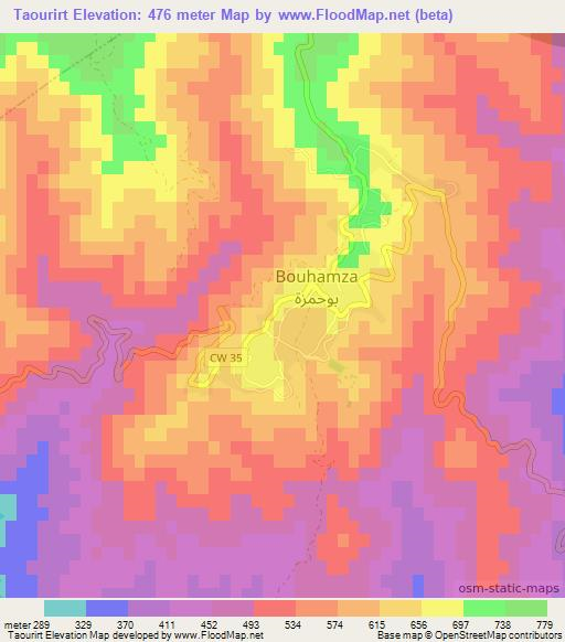 Taourirt,Algeria Elevation Map