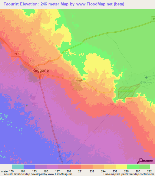 Taourirt,Algeria Elevation Map
