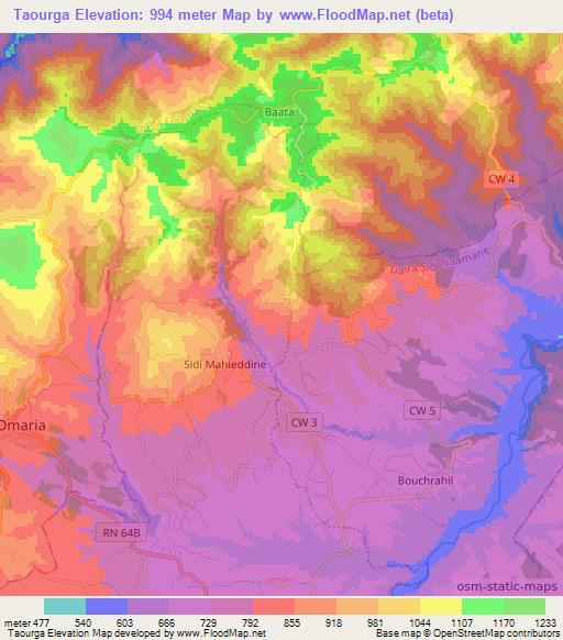 Taourga,Algeria Elevation Map