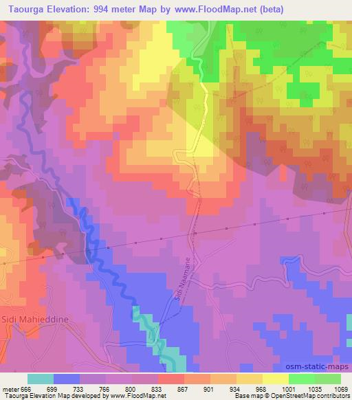 Taourga,Algeria Elevation Map