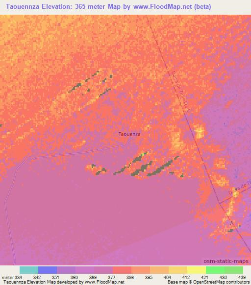 Taouennza,Algeria Elevation Map