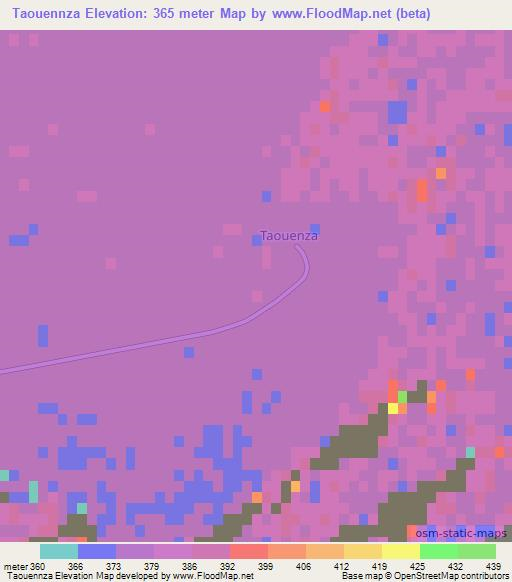 Taouennza,Algeria Elevation Map