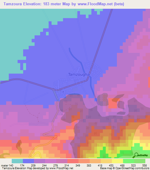 Tamzoura,Algeria Elevation Map