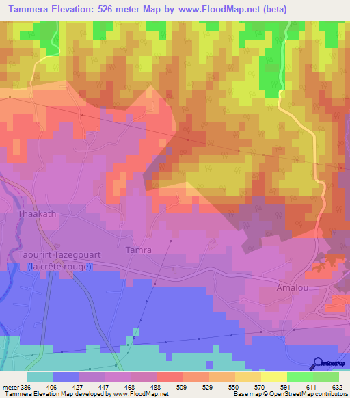 Tammera,Algeria Elevation Map