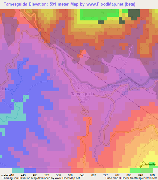 Tamesguida,Algeria Elevation Map