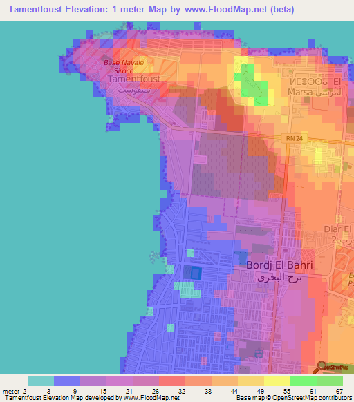 Tamentfoust,Algeria Elevation Map