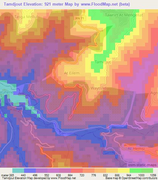 Tamdjout,Algeria Elevation Map