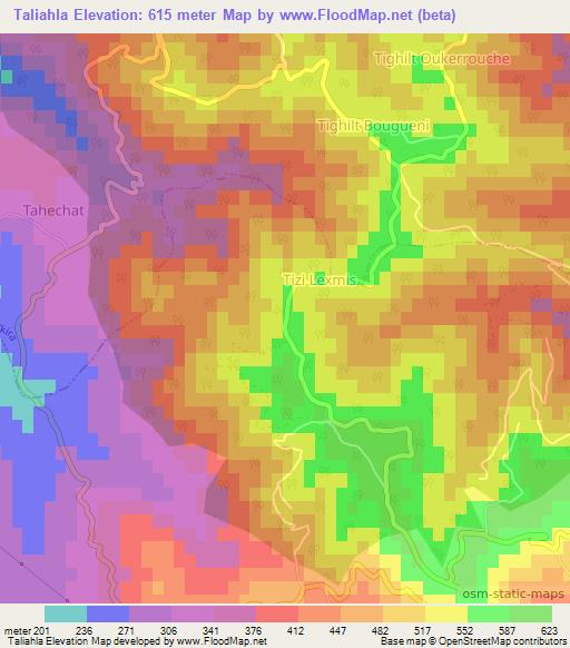 Taliahla,Algeria Elevation Map
