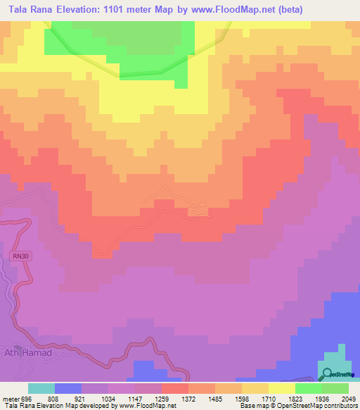 Tala Rana,Algeria Elevation Map