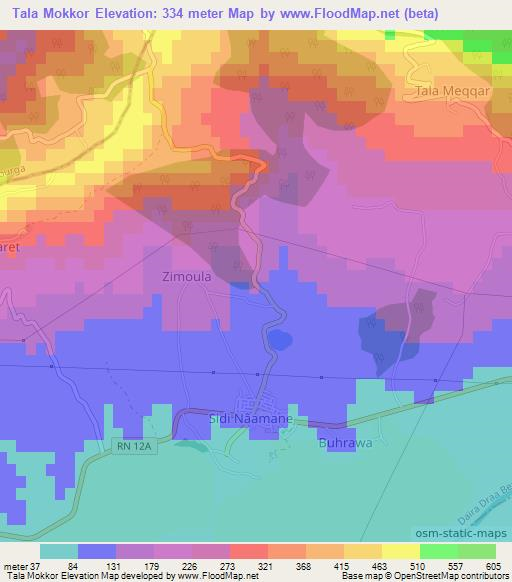 Tala Mokkor,Algeria Elevation Map