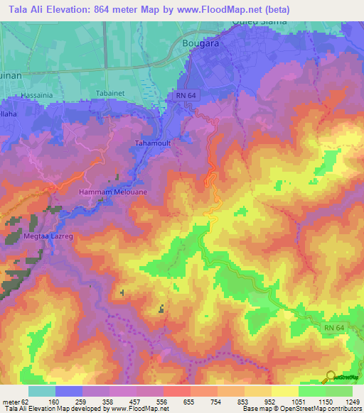 Tala Ali,Algeria Elevation Map