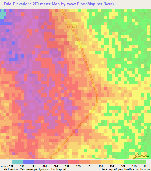 Tala,Algeria Elevation Map