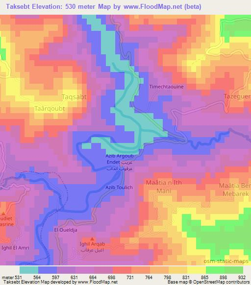 Taksebt,Algeria Elevation Map