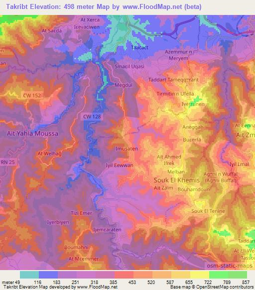 Takribt,Algeria Elevation Map