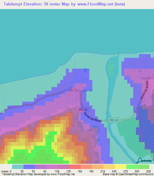 Takdempt,Algeria Elevation Map