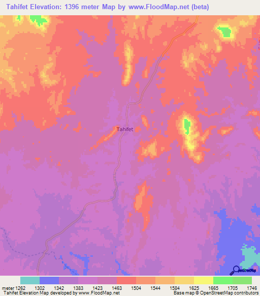 Tahifet,Algeria Elevation Map