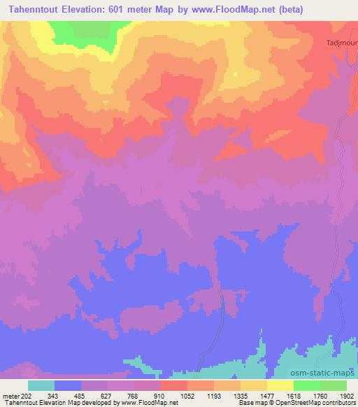 Tahenntout,Algeria Elevation Map