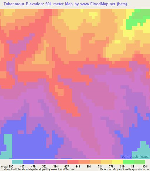 Tahenntout,Algeria Elevation Map