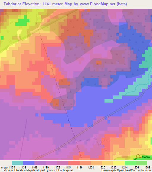 Tahdariat,Algeria Elevation Map