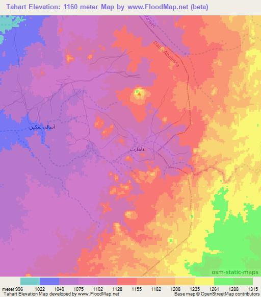 Tahart,Algeria Elevation Map