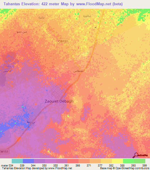Tahantas,Algeria Elevation Map