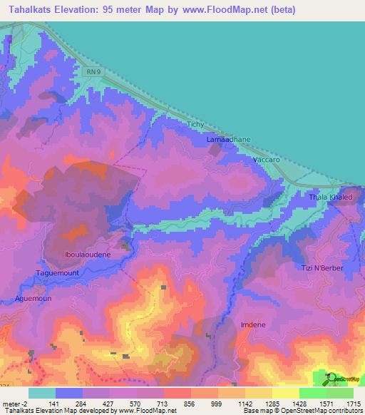 Tahalkats,Algeria Elevation Map
