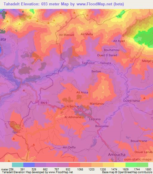 Tahadelt,Algeria Elevation Map