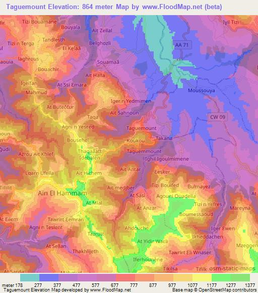 Taguemount,Algeria Elevation Map