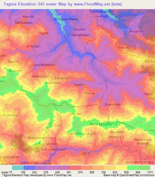 Tagma,Algeria Elevation Map