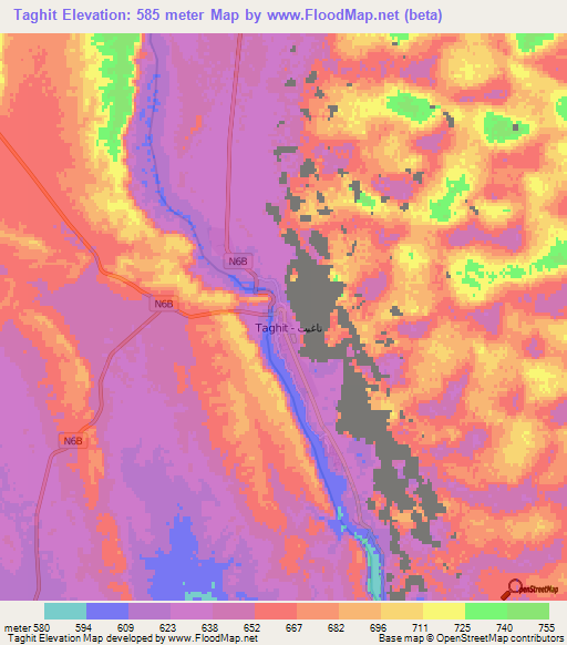 Taghit,Algeria Elevation Map