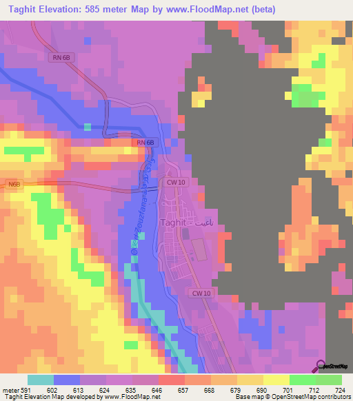 Taghit,Algeria Elevation Map