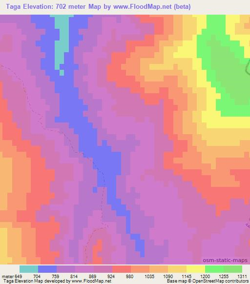 Taga,Algeria Elevation Map