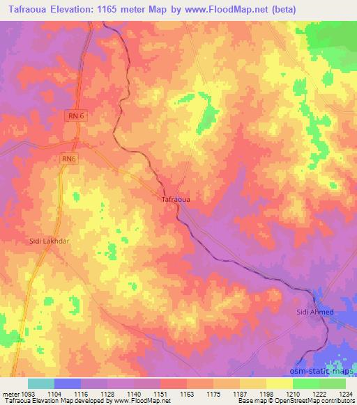 Tafraoua,Algeria Elevation Map