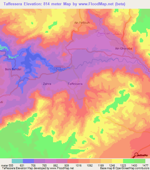Taffessera,Algeria Elevation Map