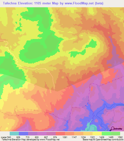 Tafechna,Algeria Elevation Map