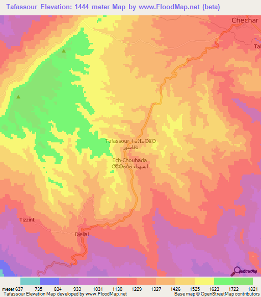 Tafassour,Algeria Elevation Map