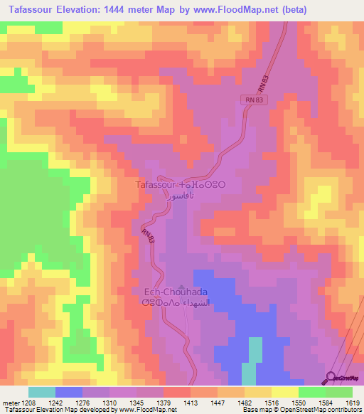 Tafassour,Algeria Elevation Map