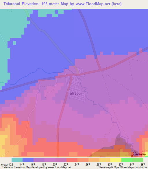 Tafaraoui,Algeria Elevation Map