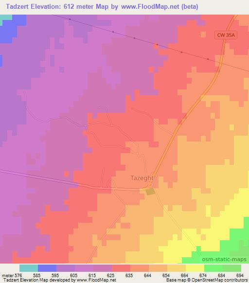 Tadzert,Algeria Elevation Map