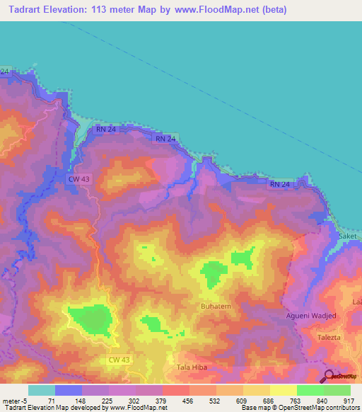 Tadrart,Algeria Elevation Map
