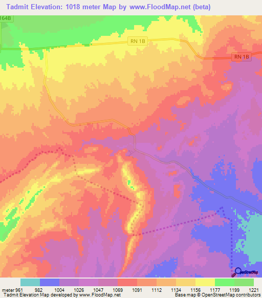 Tadmit,Algeria Elevation Map