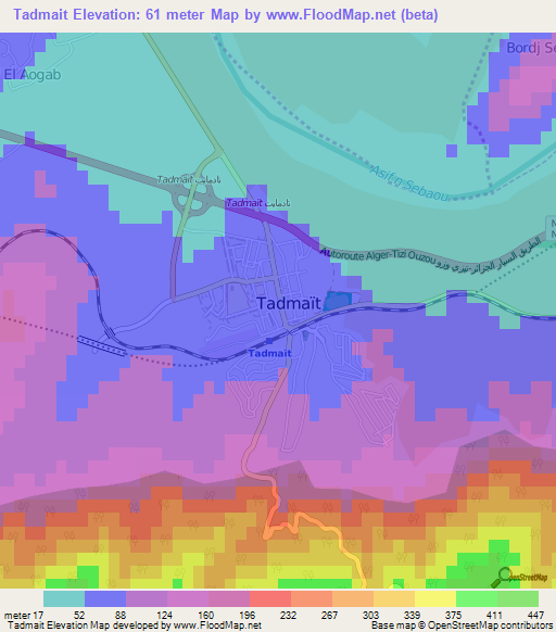 Tadmait,Algeria Elevation Map